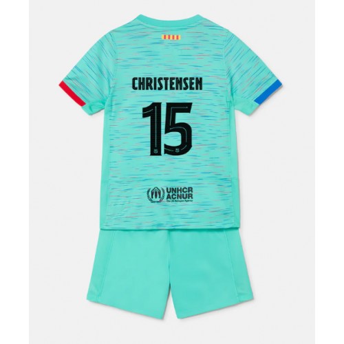 Fotbalové Dres Barcelona Andreas Christensen #15 Dětské Alternativní 2023-24 Krátký Rukáv (+ trenýrky)